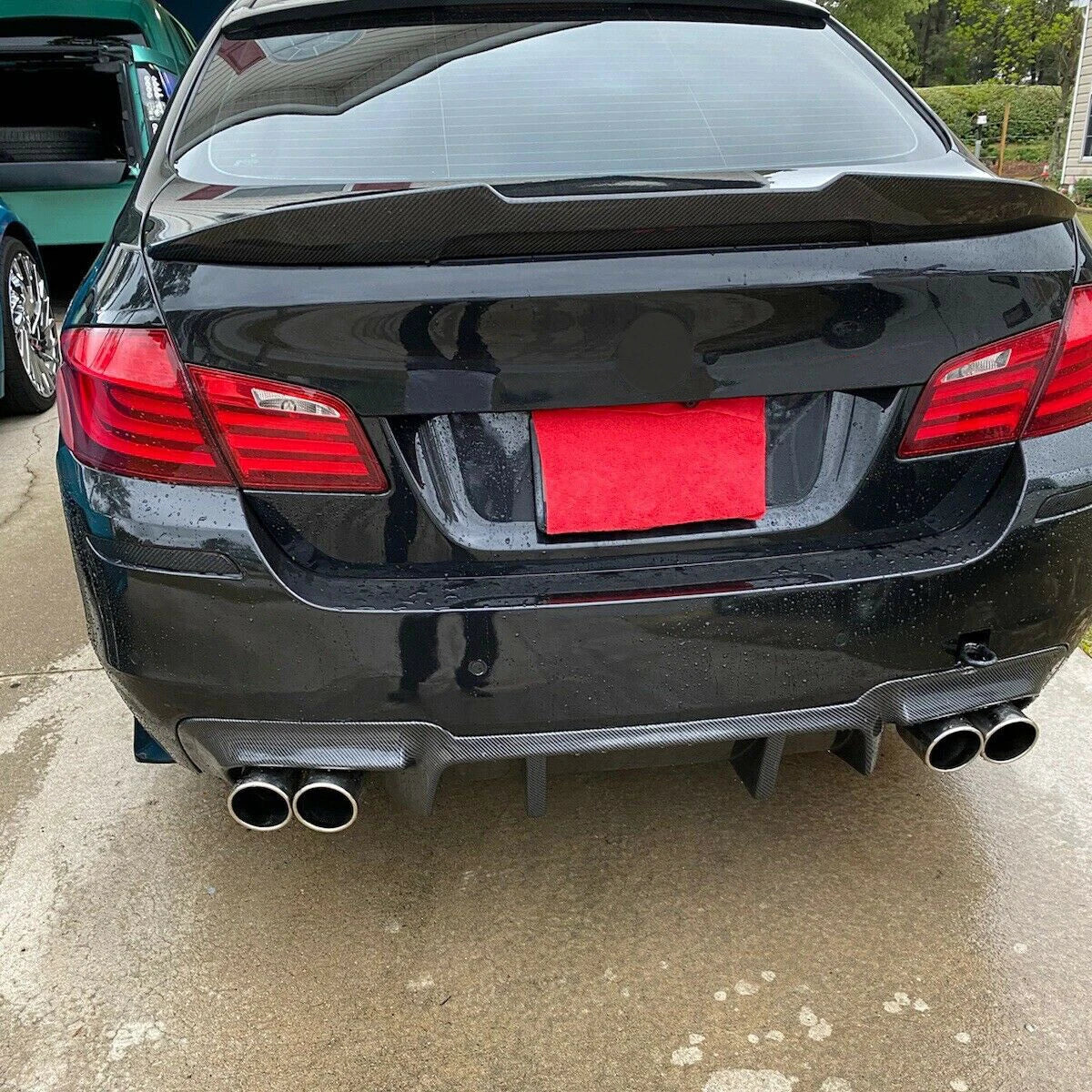 Rear Bumper Lip Diffuser for BMW F10 M5 (2012–2016) Carbon Fiber Look