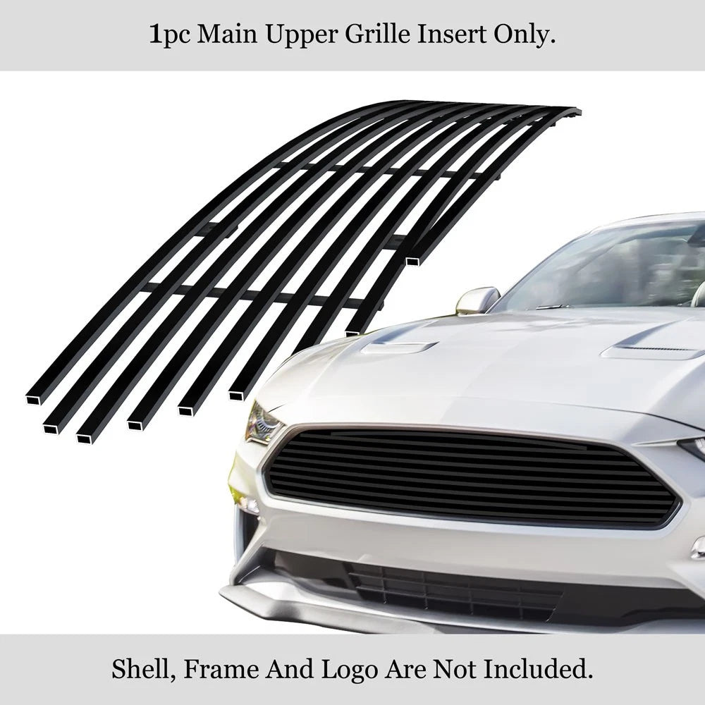 Stainless Black Billet Grille Insert for Ford Mustang EcoBoost (2018-2022)