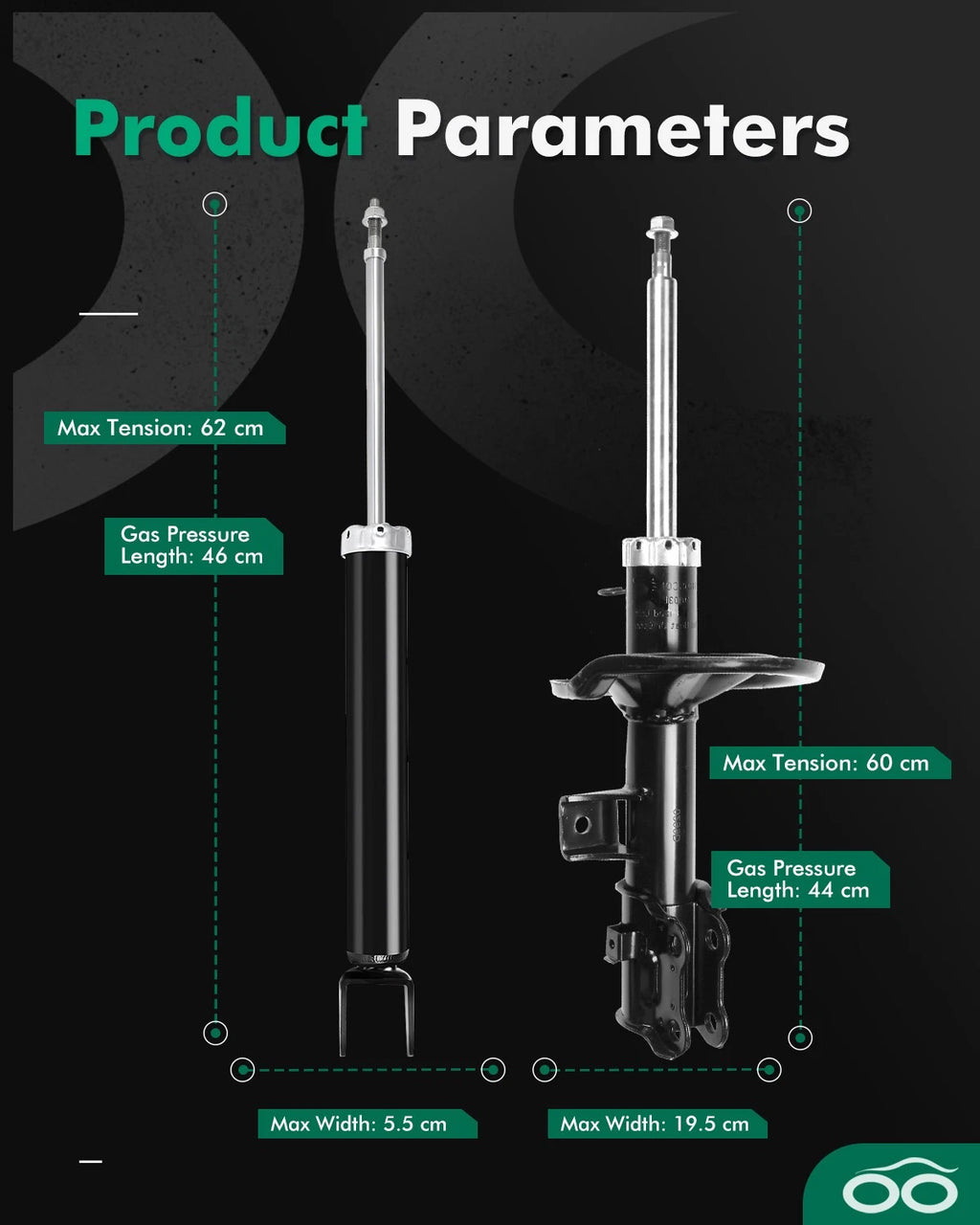 Front and Rear Shocks Struts for Kia Optima Magentis Rondo (2006–2010)