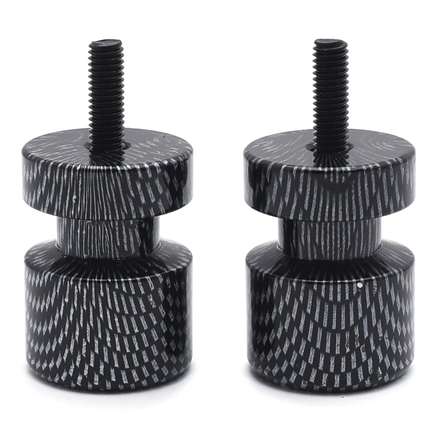 Carbon Flat Swingarm Spools 6mm for Yamaha FZ6 (2004–2008) / FZ8 (2011–2012)