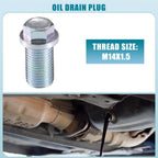 Oil Drain Plug for Mercedes-Benz 190D (1984-1989) Silver Tone