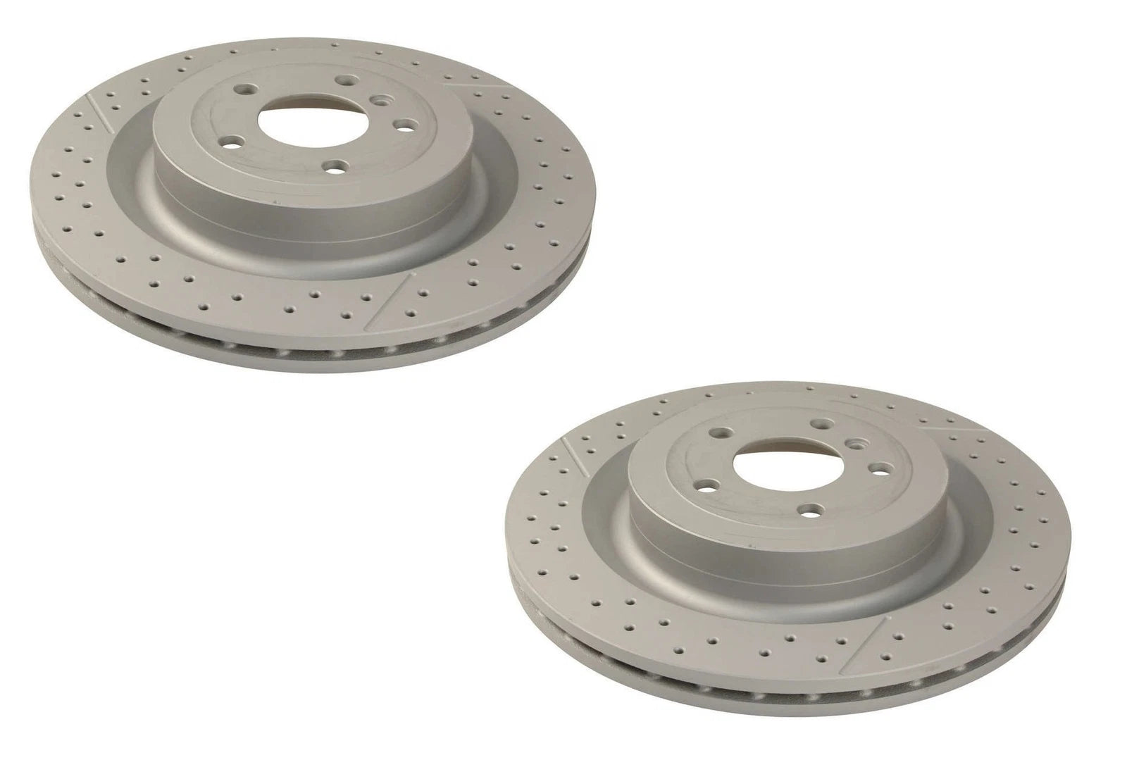Set of 2 Slotted & X-Drilled Brake Disc Rotors for MB W166 X166 (2006–2018)