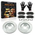 Set of 2 Drilled & Slotted Brake Rotors with Ceramic Pads for Nissan Altima (2013–2023)
