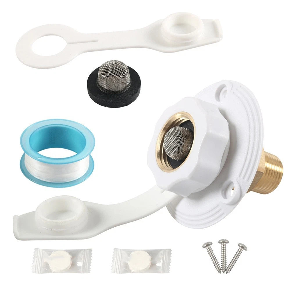 One-Way Water Inlet Valve for RV Camper Boat (1/2 in, 3/4 in Threaded)