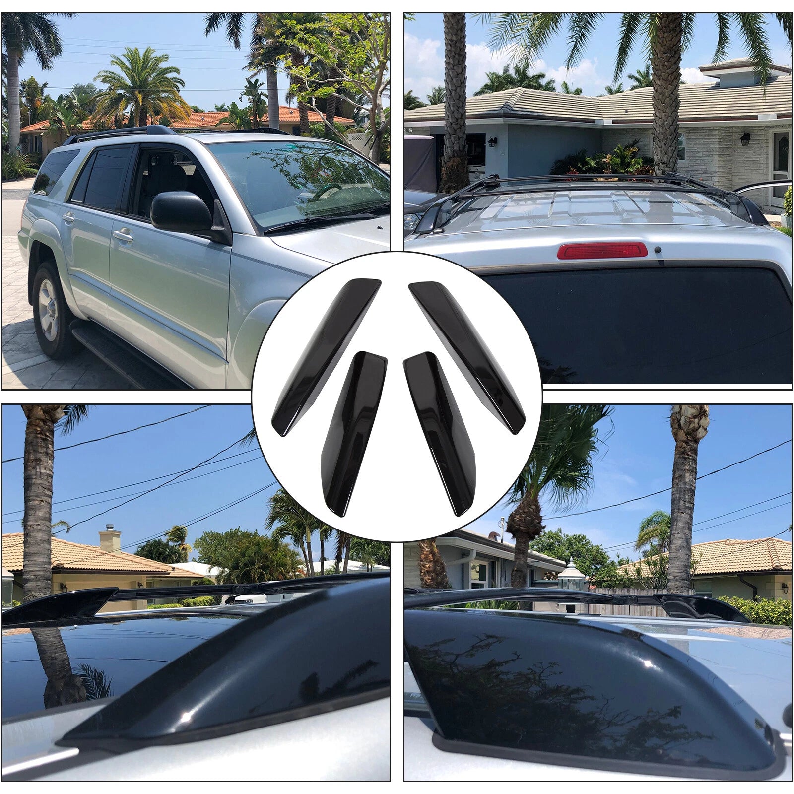 Set of 4 Roof Rack Rail End Cover Caps for Toyota 4Runner (2003–2009)