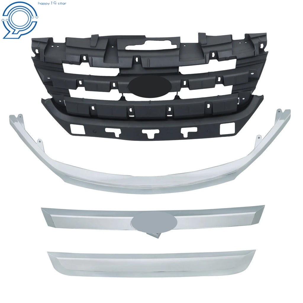 Front Bumper Cover & Chrome Grille for Ford Fusion (2010-2012)