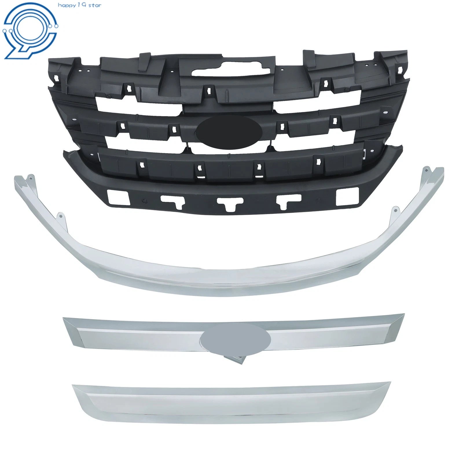 Front Bumper Cover & Chrome Grille for Ford Fusion (2010-2012)