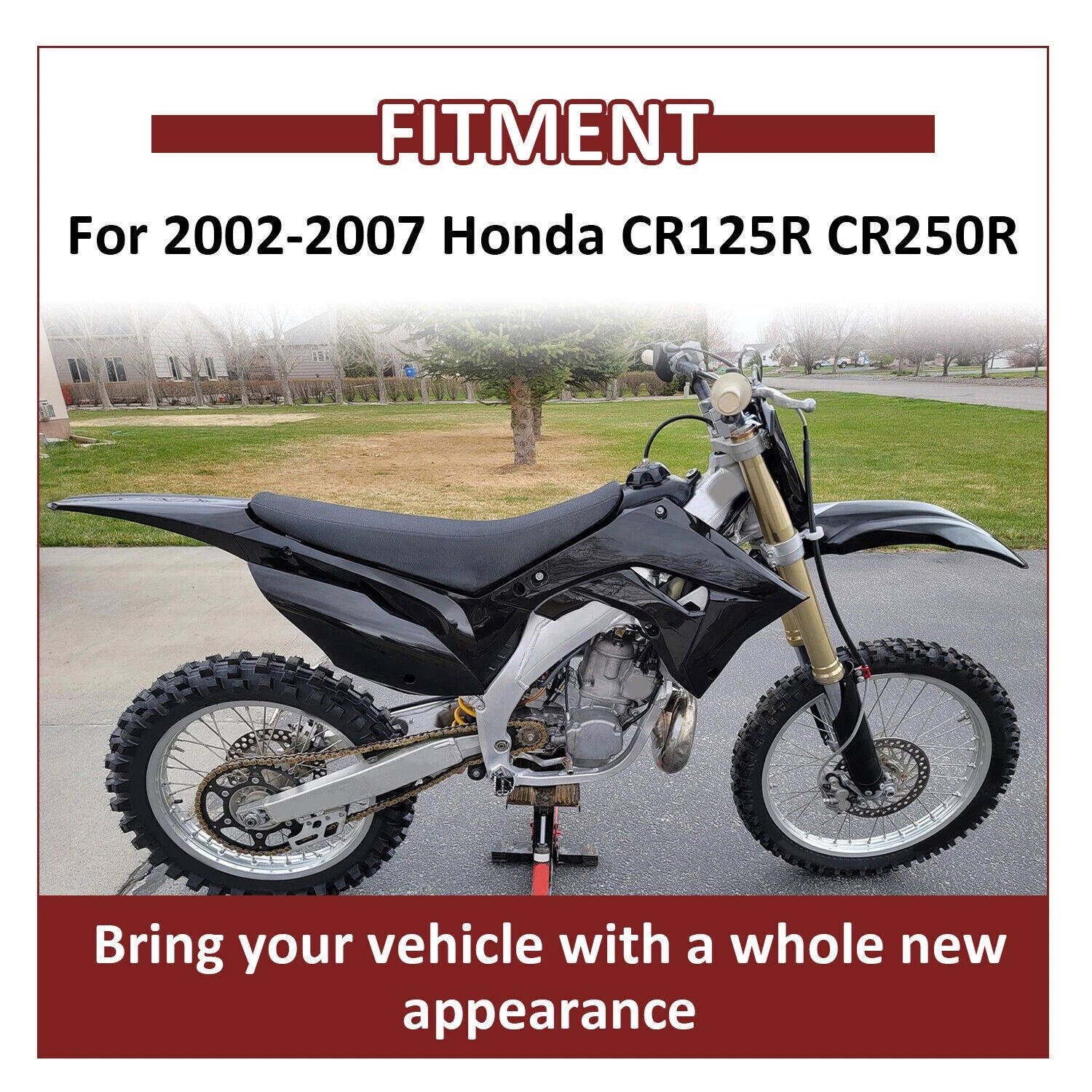 Complete Plastic Kit Bodywork Fairing Set for Honda CR125R CR250R (2002–2007)
