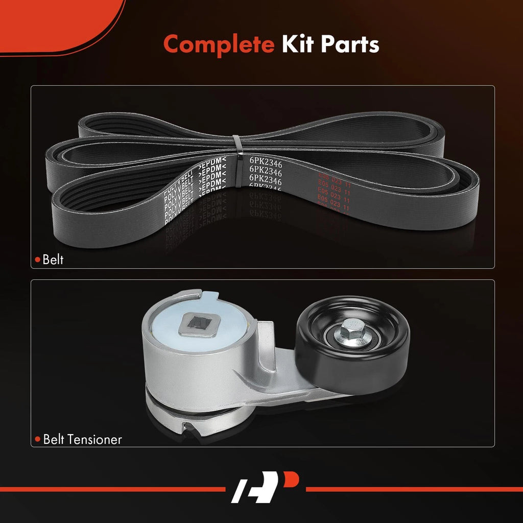 2X Serpentine Belt Drive Component Kit for Ford Mustang (1994-2004)