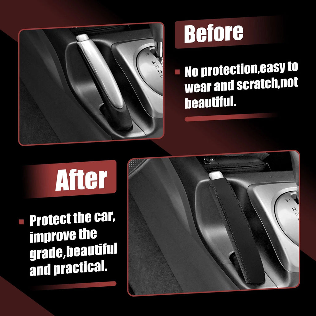 Faux Leather Handbrake Cover Trim for Honda Civic (2006–2011) Black
