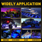 4X Blue LED Rock Lights for Offroad SUV Pickup Truck (J)