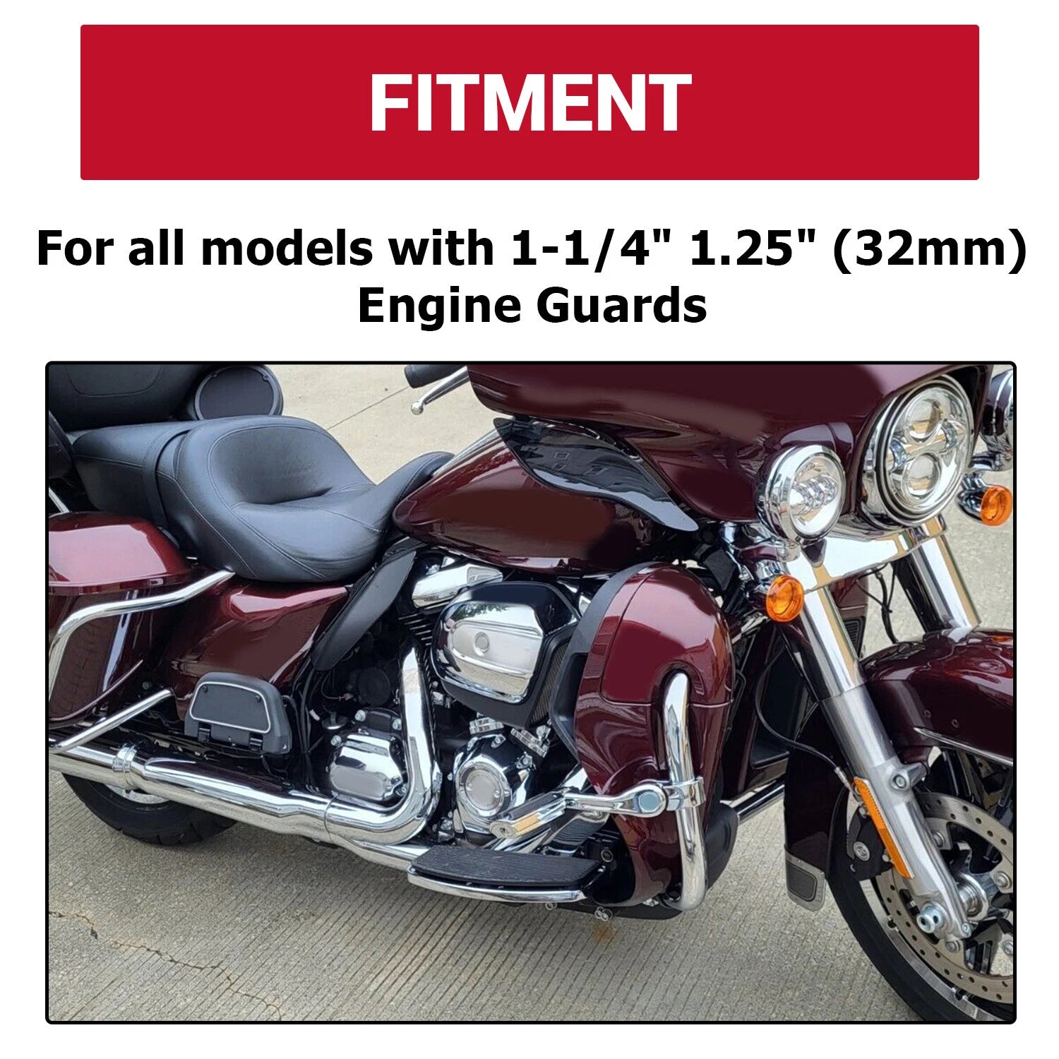 1.25" Highway Foot Pegs for Harley Road Glide, Honda GoldWing GL 1500 (1996–2000)