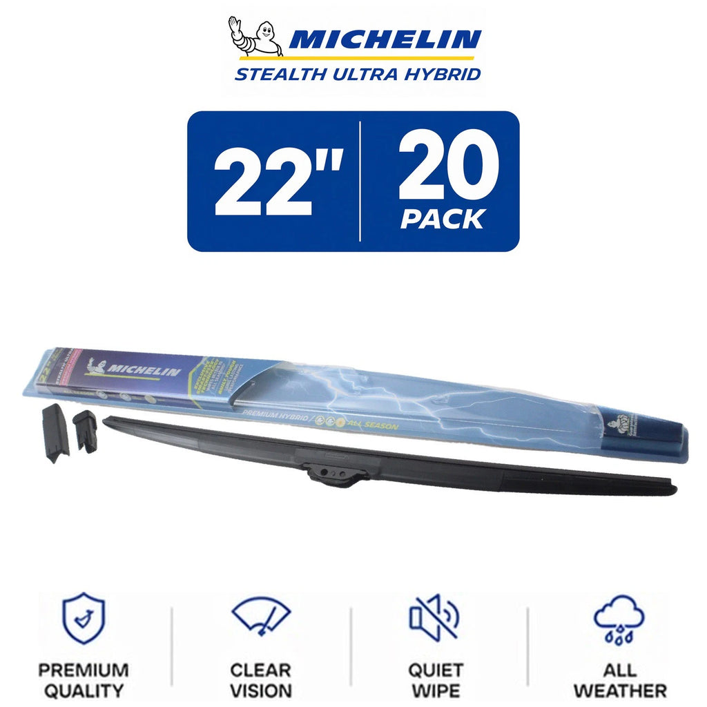 Set of 2 Michelin Stealth Ultra Hybrid Wiper Blades 22" for