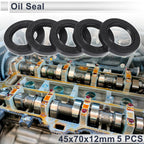 Set of 5 Oil Seal Rotary Shaft Seal NBR Rubber 45x70x12mm