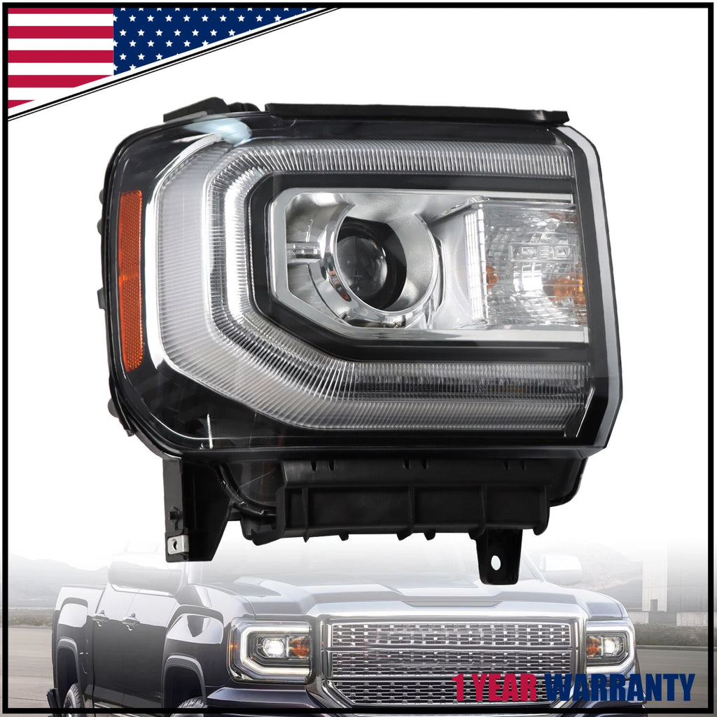 LED DRL Projector Headlight for GMC Sierra 1500 (2016–2018) RH HID/Xenon