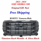 Front Upper Grille for GMC Sierra 1500 (2022–2024) - Titanium Rush Metallic 46