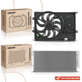 2X AC Condenser & Cooling Fan Assembly Kit for Chevy Sonic (2012–2020)