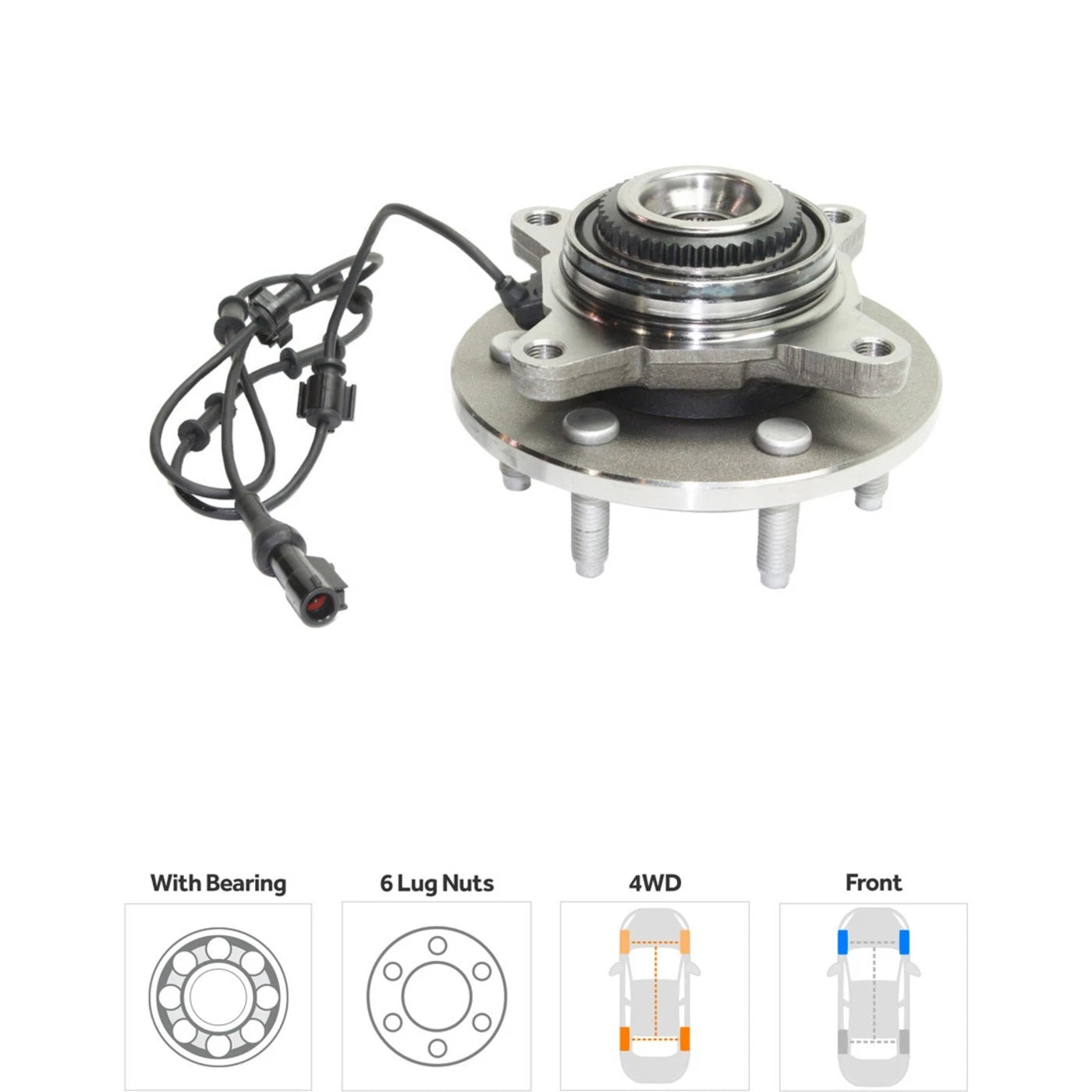 Set of 2 Wheel Hubs for Ford Expedition (2000–2006) 6 Lug 4WD