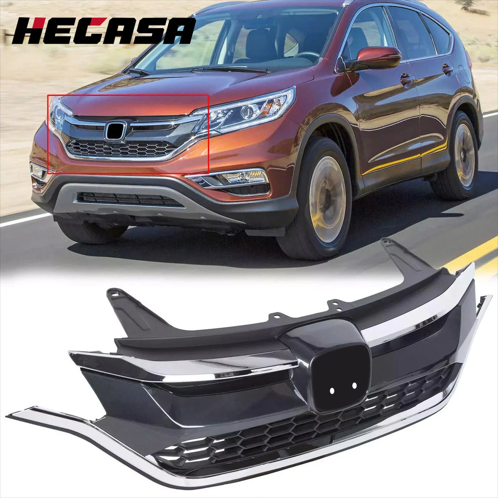 Chrome Honeycomb Front Bumper Grille for Honda CR-V (2015–2016)