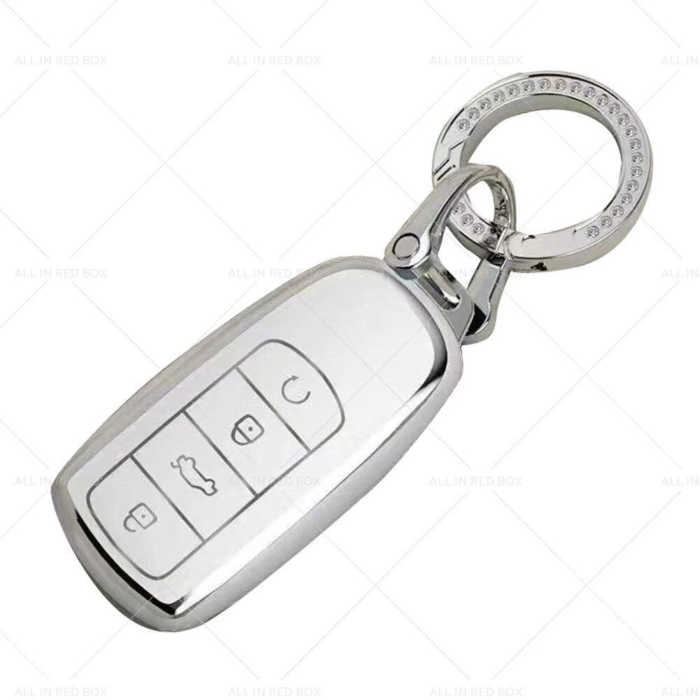 Remote Key Fob Case Cover TPU White & Silver for Chery Omoda 5 (2022–2023)