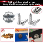 Anti Theft License Plate Black Screw Cover Kit for Car Tag Frame (-)