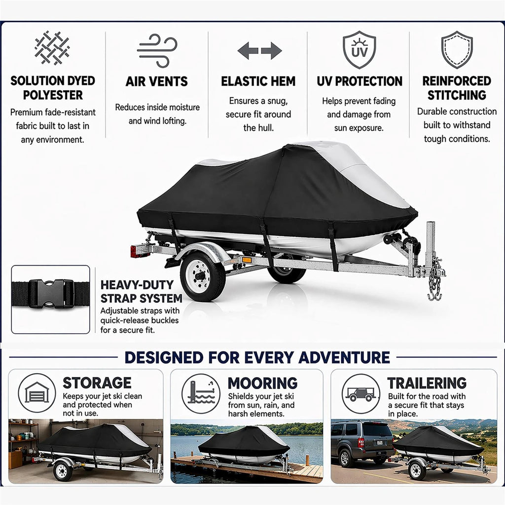 Jet Ski Cover for Sea Doo GTI LE (2002–2004) Black-Grey