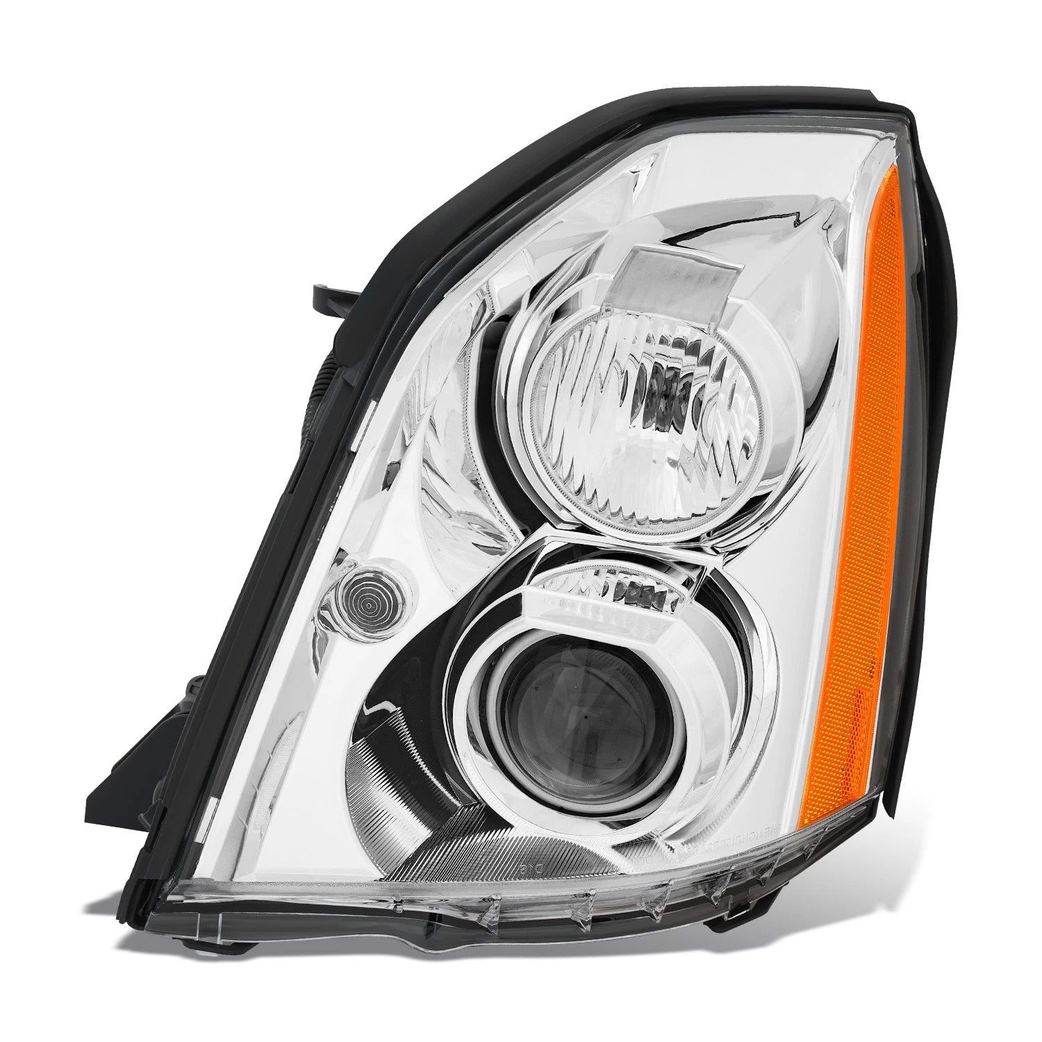 Driver Left Chrome/Amber Projector Headlight for Cadillac DTS (2006–2011)