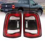 Pair of LED Tail Lights for Dodge RAM 2500 3500 (2019–2024) Black Bezel w/ Blind Spot