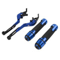 Blue Extendable Brake Clutch Levers & Handlebar Grips for Suzuki GSX-S750 (2017-2023)