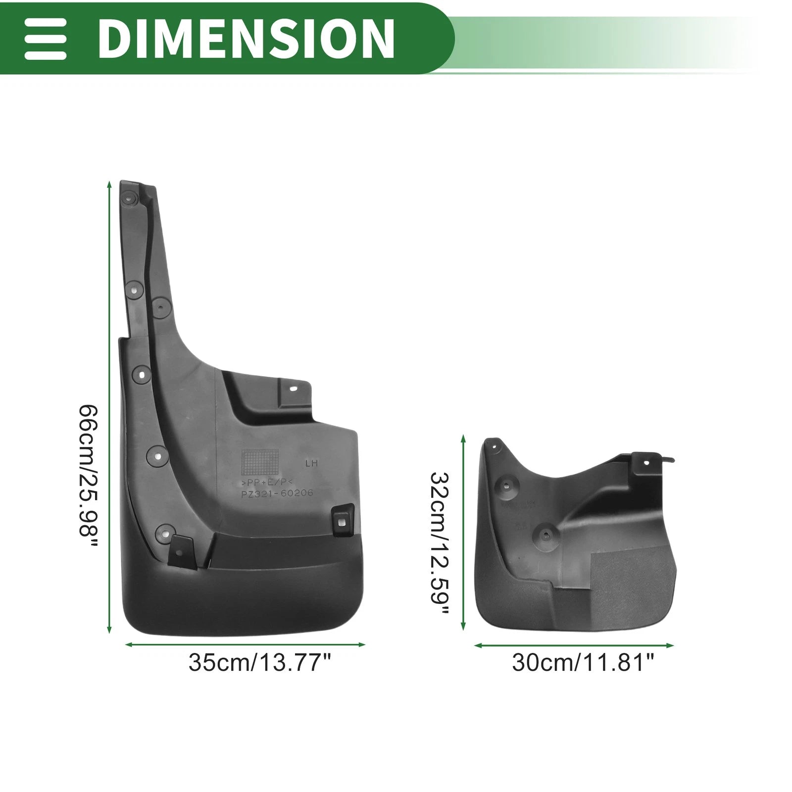 Mud Flaps Splash Guards Set of 4 for Lexus LX570 (2013–2015)