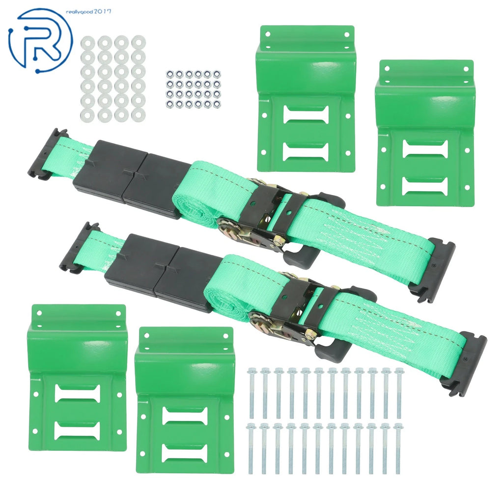Wheel Chock Tie Down Kit for Green Car (E Track System)
