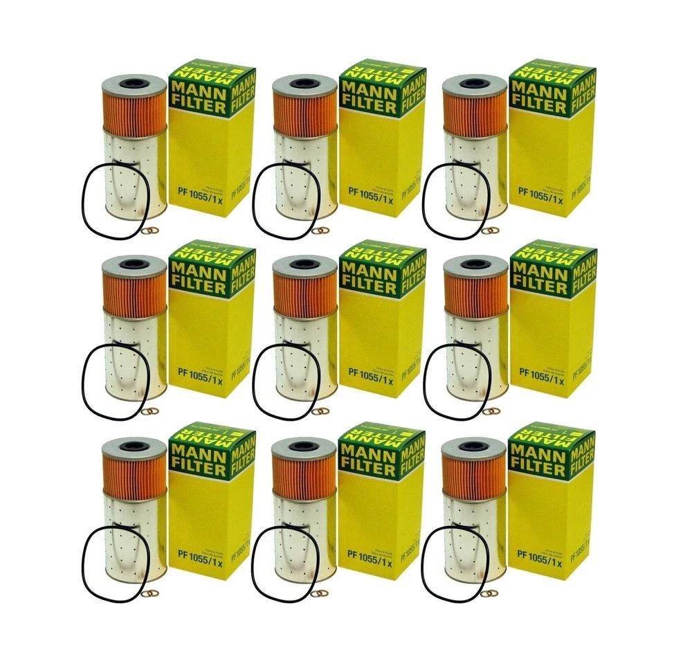 Set of 9 Engine Oil Filters for Mercedes-Benz W115 W116 W123 W126 (1976–1985)