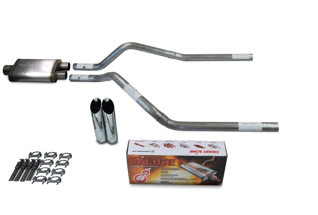 2.5" Dual Exhaust Kit for Chevy Blazer (2000–2004) - Cherry Bomb Slash Tips