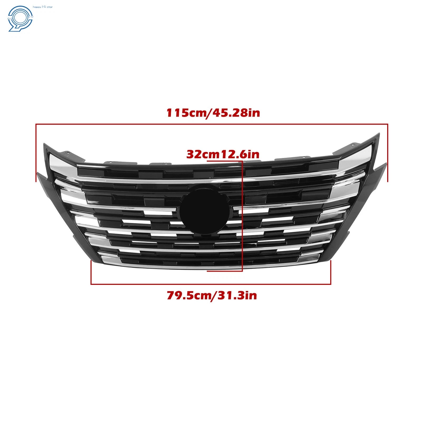 Front Upper Grille for Nissan Rogue (2024–2025) Chrome & Black