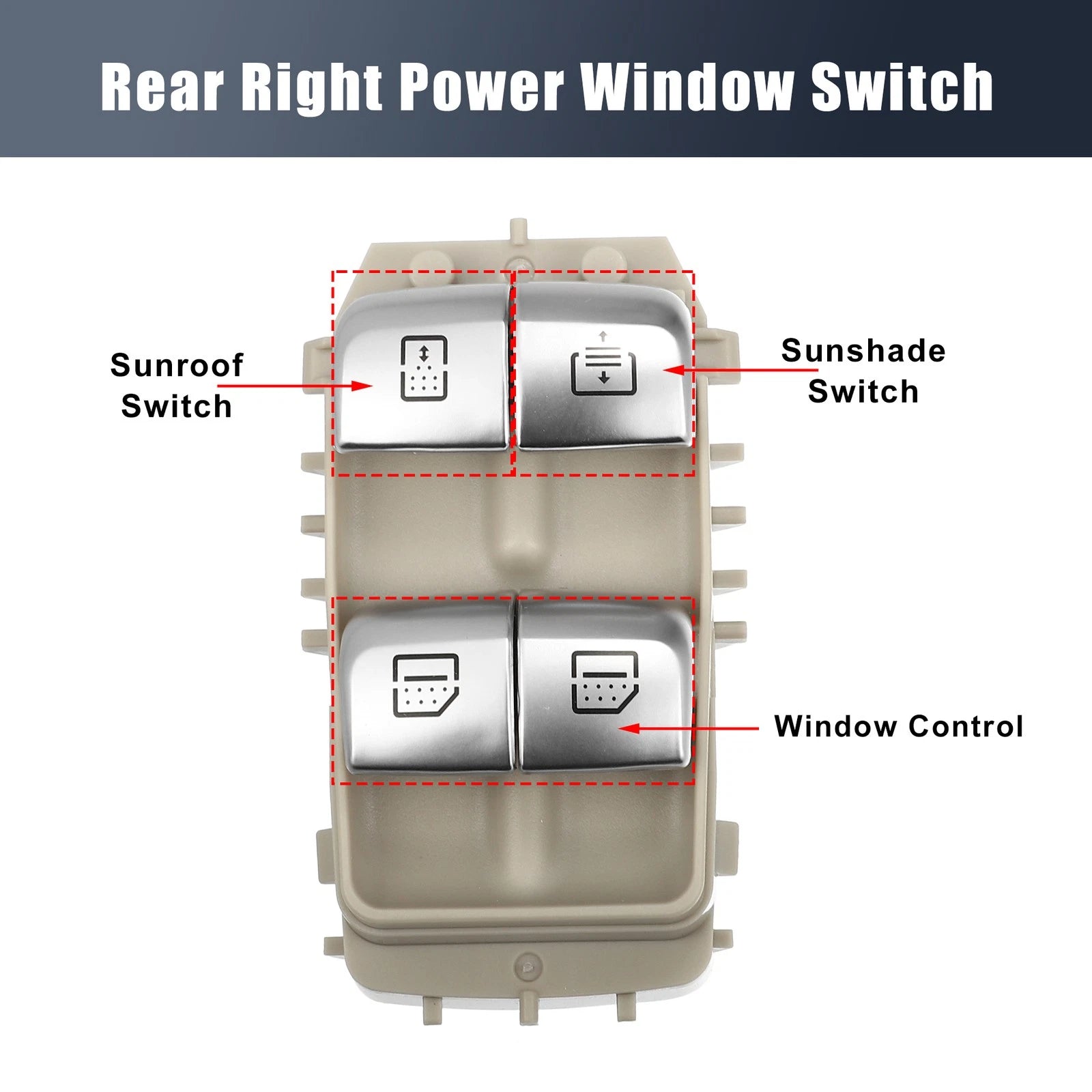 Rear Right Power Window Switch A2229051505 for Mercedes E S Class (2014–2020)