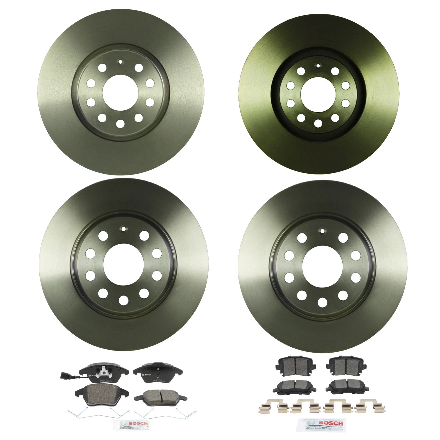 Bosch QuietCast Brake Pad Kit & Rotors for Audi A3, VW Jetta, Passat (2006–2016)