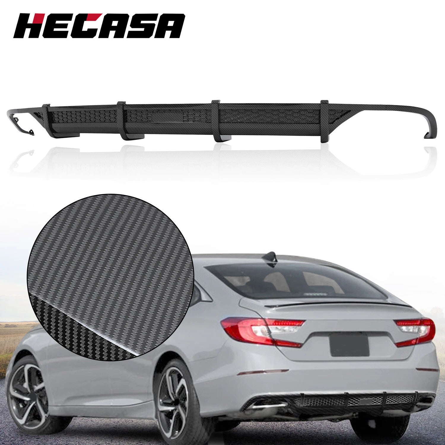 Carbon Fiber Rear Bumper Diffuser Lip for Honda Accord (2018–2021)