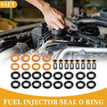 Set of 8 Fuel Injector Seal O Rings for Dodge Dakota (2002) NBR Rubber Black