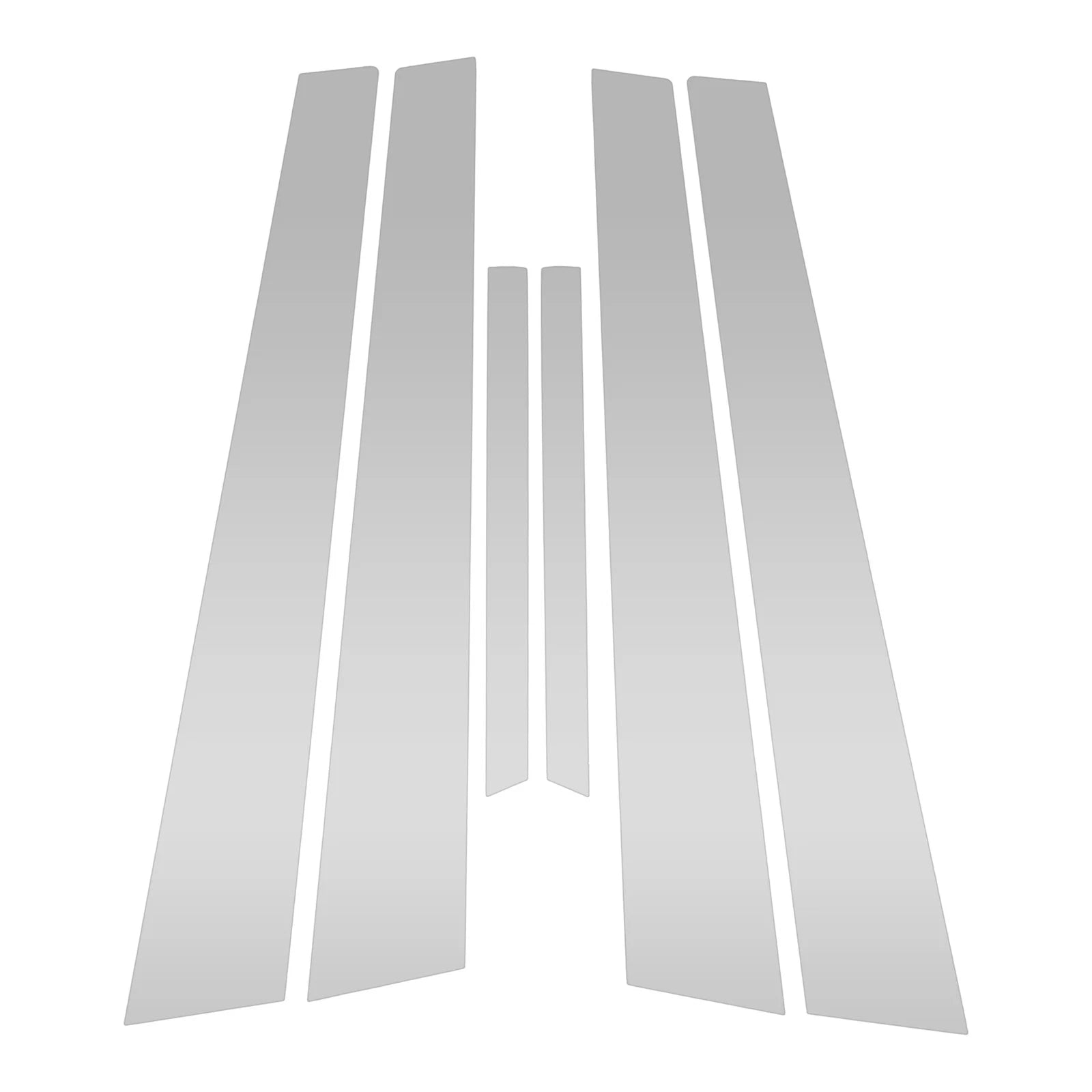 Set of 6 Door Pillar Window Trim for Mazda 6 (2003–2007) Silver Tone