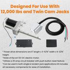Electric Powered Trailer Jack Kit for Universal Use (12000 lbs)