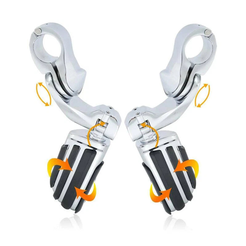 1 1/4" Short Angled Adjustable Highway Foot Pegs for Harley Touring (2014–2023)