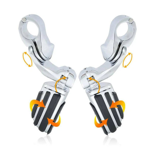 1 1/4" Short Angled Adjustable Highway Foot Pegs for Harley Touring (2014–2023)