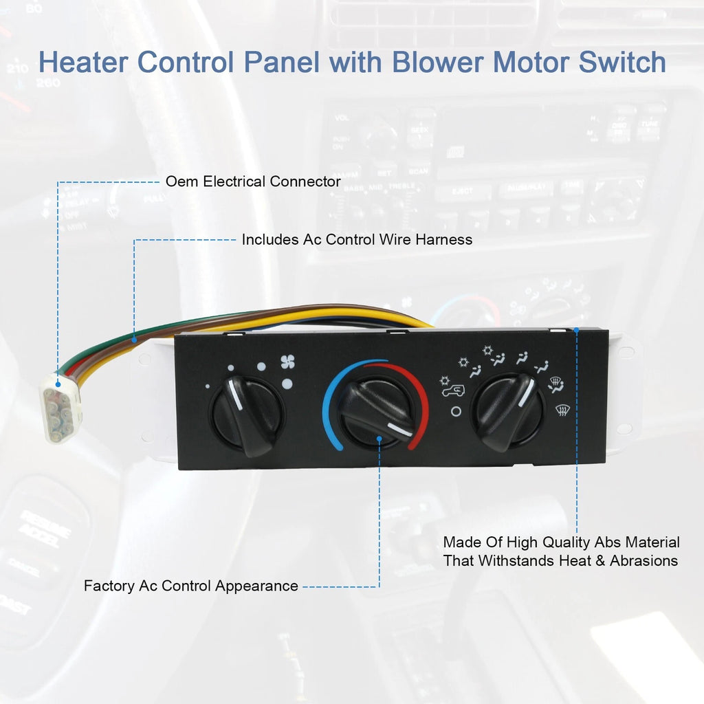 A/C & Heater Control with Blower Motor Switch for Jeep Wrangler TJ (1999–2004)