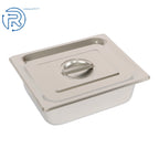 Set of 8 Stainless Steel Hotel Pans 1/2 Size 4" Deep with Lids