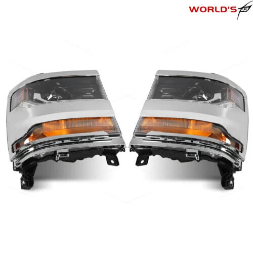 Pair Headlights for Chevy Silverado 1500 (2016–2018) HID Xenon LED DRL Projector