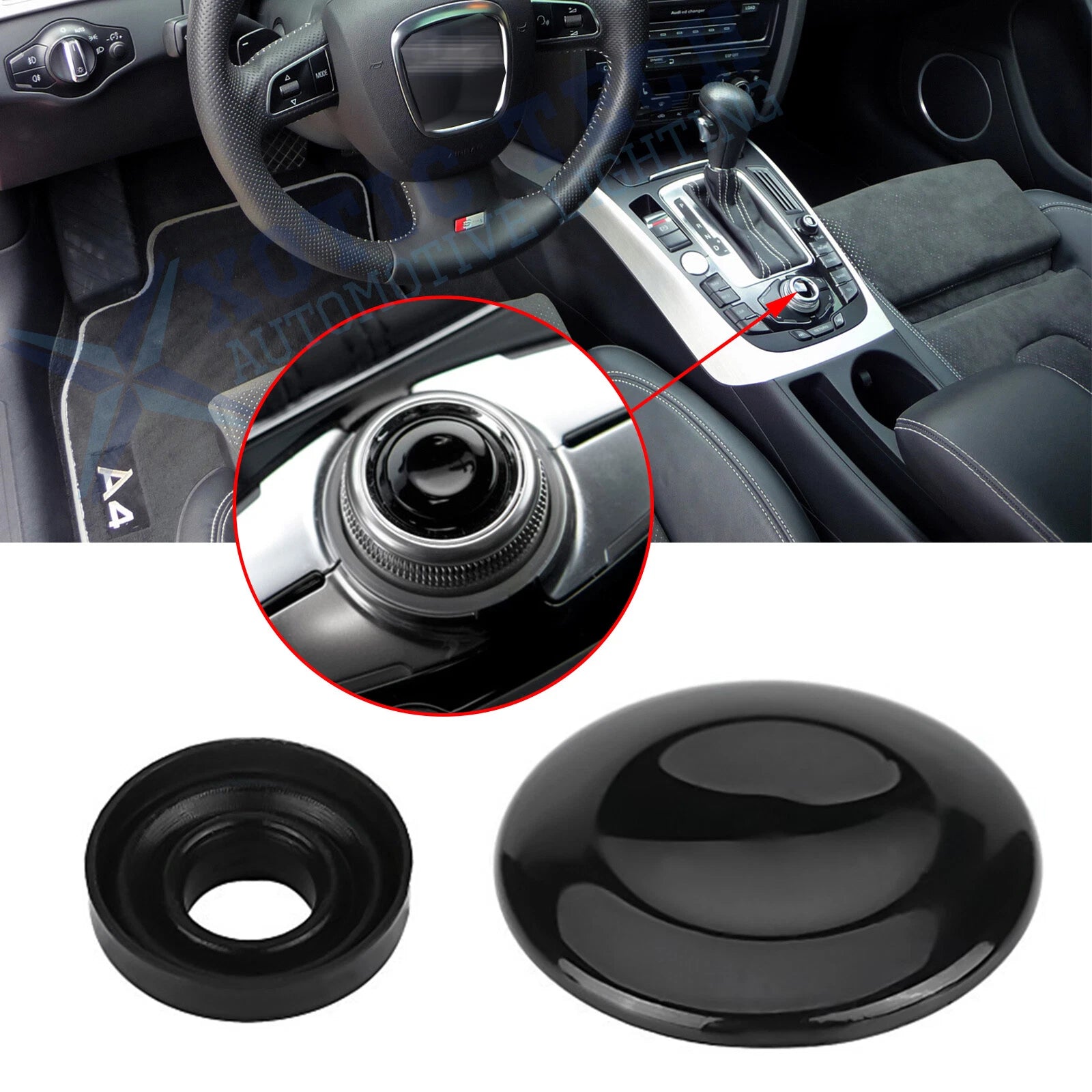 Joystick Center Console Button Cover for Audi A4 A5 A6 Q5 Q7 S4 (2017–2019)