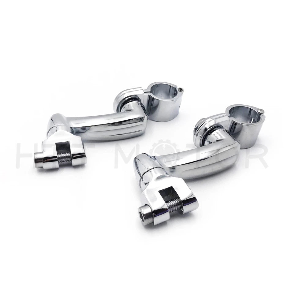 1 1/4" Angled Highway Engine Guard Bar Foot Peg Mount Kit for Harley