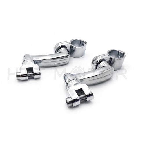 1 1/4" Angled Highway Engine Guard Bar Foot Peg Mount Kit for Harley
