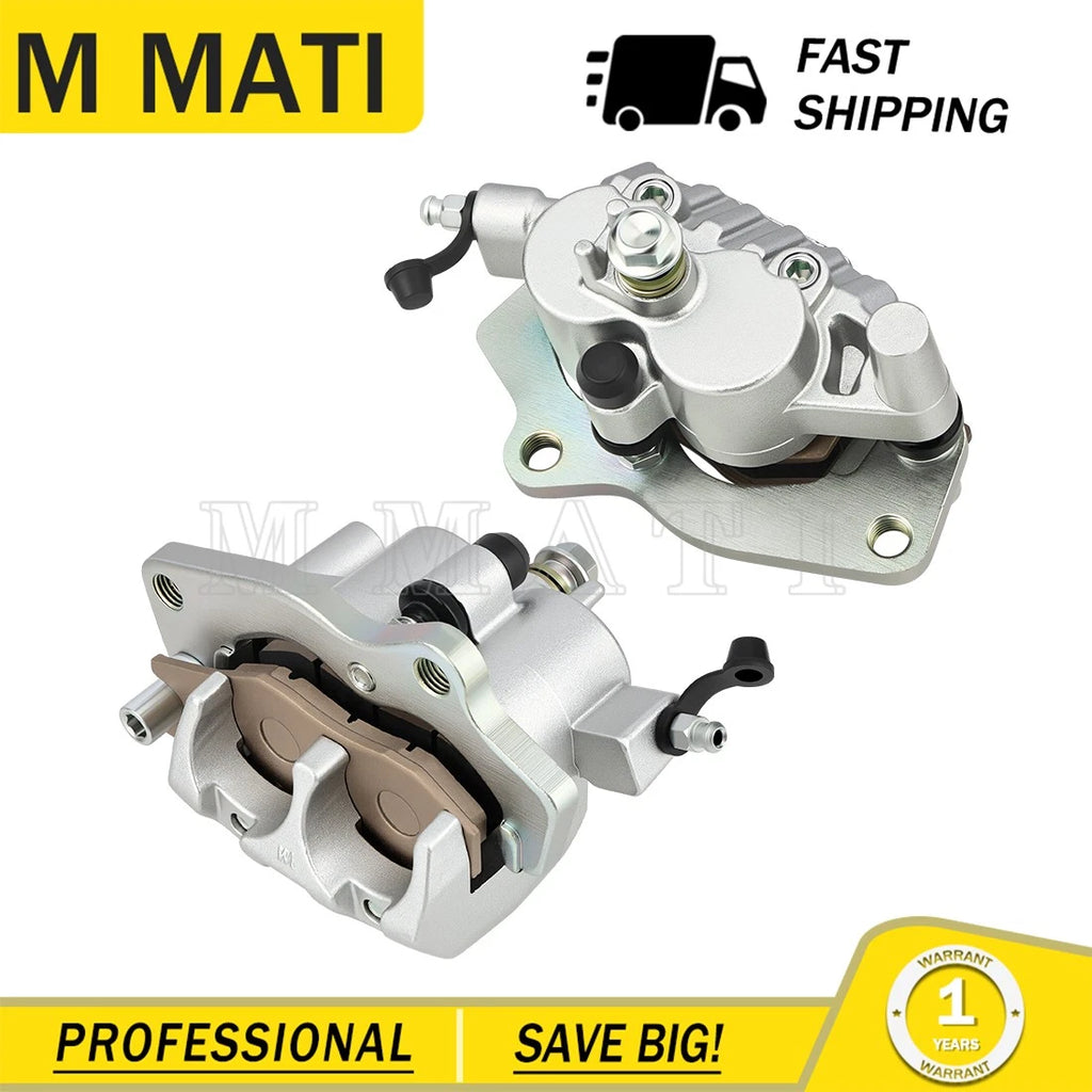 Front Left Right Brake Caliper & Pads for Kawasaki KAF700 Mule PROMX (2019–2024)