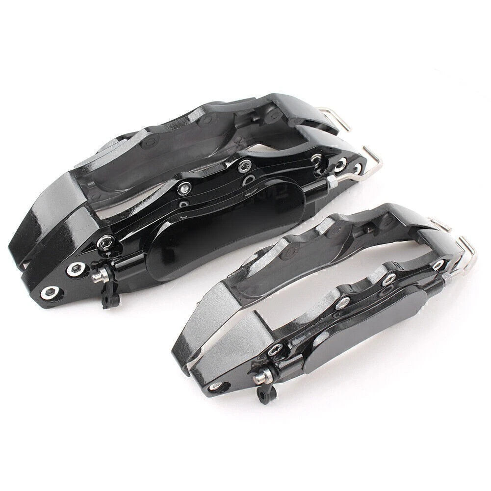 3D Metal Brake Caliper Covers Set of 4 Universal Front & Rear Black